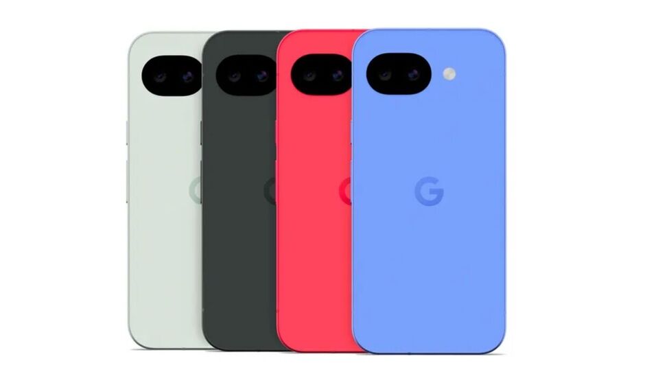 Quatre téléphones Google Pixel 10a de différentes couleurs