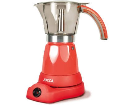 Cafetière italienne électrique Red Jocca à base tournante