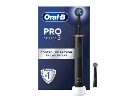 Oral-B Pro 3 3000 Brosse à dents électrique avec manche rechargeable et 2 têtes, conçue par Braun, cadeaux originaux pour femmes et hommes - Noir
