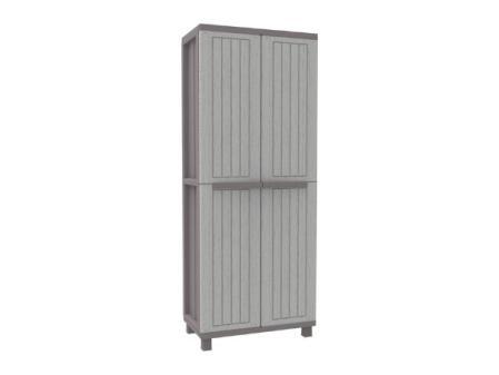 Terry, Jwood 368, armoire 2 portes avec 1 étagère interne et 4 étagères. 68x37,5x170cm