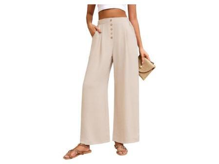 heekpek Pantalon Femme Eté Large Confortable Léger Pantalon Cool Fluide Taille Haute Décontractée Pantalon Ample Femme Grandes Tailles