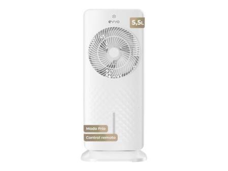 Ventilateur évaporatif EVVO AC750 - Climatiseur froid portable sans installation avec eau et glace, 3 vitesses, 2 modes, fonction froid, oscillation, minuterie 12h et télécommande, silencieux