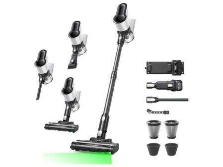 VACTechPro Aspirateur sans fil F02 Lite 550 W/50 min/50 KPA, aspirateur balai sans fil avec filtration 8 couches, aspirateur vertical pour trottoirs/Tappeti/Peli, aspirateur sans fil, noir et blanc