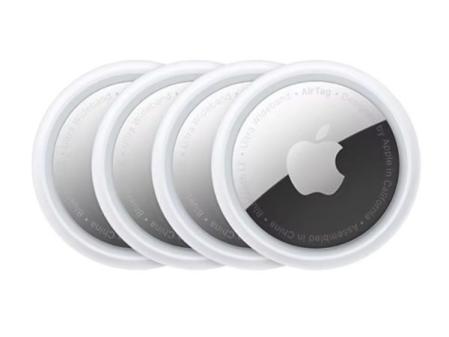 Apple AirTag, Smart Tracker, lot de 4, compatible avec iPhone ou iPad, IP67, résistance aux éclaboussures, à l'eau et à la poussière, blanc