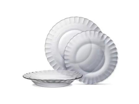 MAXHOME- Service d'assiettes transparentes Service de table Duralex Paris de haute qualité 18 pièces