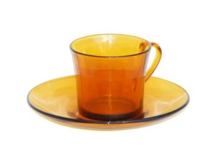 MAXHOME-Lot de 6 tasses en verre avec soucoupe incluse, DURALEX, 180 ml (6 unités)