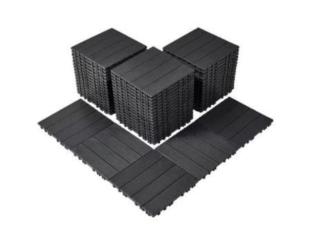 SucceBuy Dalles de terrasse emboîtables en plastique imperméable pour sol extérieur résistant aux intempéries pour porche au bord de la piscine Gris foncé