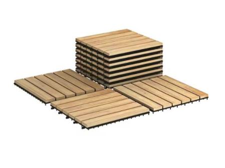 10 pièces de carreaux emboîtables en bois d'acacia de 12 x 12 pouces