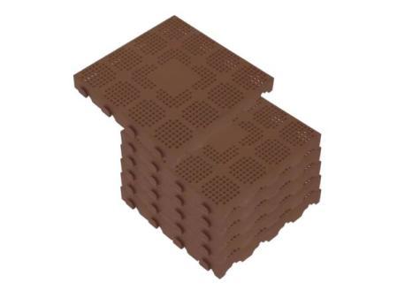 Wellhome Pack de 6 Carreaux Nid d'Abeille en Plastique de 39x39x4,8 Cm pour Sol Extérieur Marron