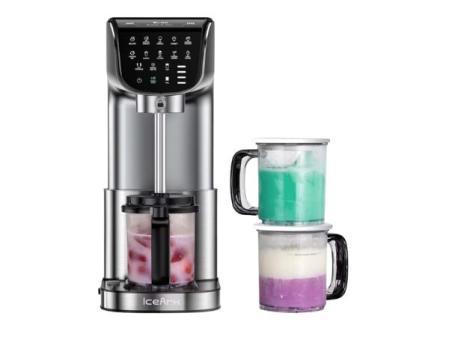 Sorbetière Machine à glace 360° à double lame avec 3 récipients pour glaces, sorbets, yaourts et smoothies, programmes One-Touch, sans BPA