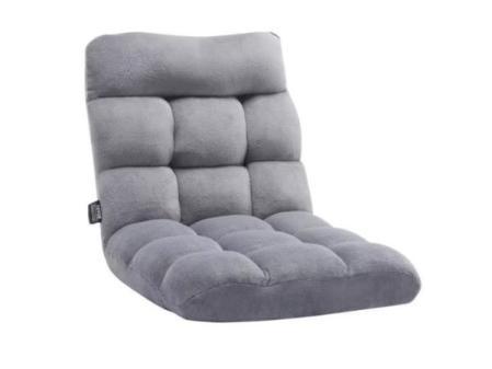 VEVOR Chaise de sol 1034 x 572 x 152 mm, fauteuil pliant en mousse recyclée avec 14 positions réglables, fauteuil multifonction avec dossier pour dormir, chaise de jeu pour salon, gris