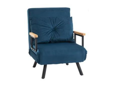 HOMCOM Canapé-lit convertible pliant 4 en 1 dossier réglable 63x73x81 cm Bleu