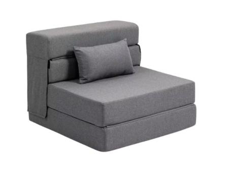 HOMCOM fauteuil convertible 1 place 3 en 1, fauteuil lit pliant, fauteuil 1 place avec grande assise, coussin inclus, ma