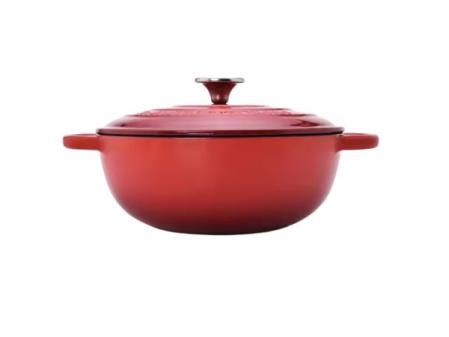MAXWORK Cocotte Marmite en fonte émaillée Φ24 Rouge