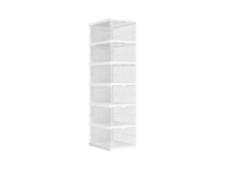 SONGMICS Boîtes à Chaussures, Lot de 6 Organisateurs de Chaussures Empilables, Étagère à Chaussures Pliable et Portable, Jusqu'à la Taille 46, Assemblage en Années 60, Transparent et Noir Encre/Transparent et Blanc Nuage