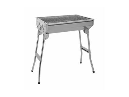 Grill à charbon pliable portable en acier inoxydable – 47 x 33 x 57 cm | Idéal pour les pique-niques, le camping et les barbecues en plein air, transport facile et assemblage rapide