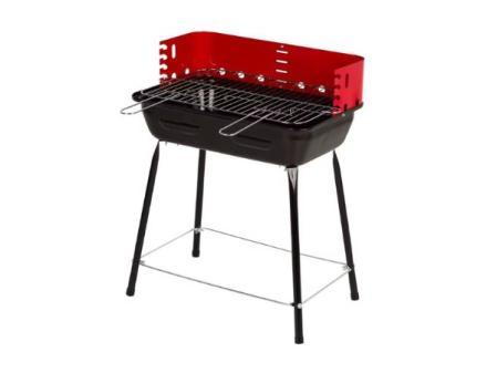 Aktive - Barbecue à charbon portable, avec brise-vent et grille réglable en hauteur (4 hauteurs), en acier, de petite taille et maniable, barbecues à charbon, barbecue, cuisine extérieure, parfait pour les petits espaces