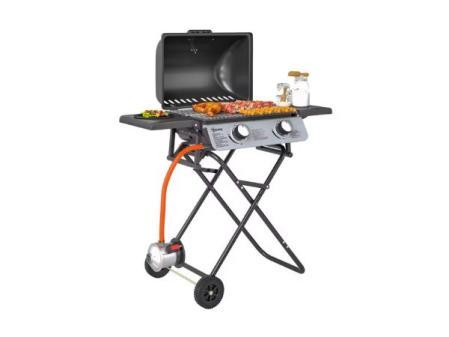 Barbecue à gaz Outsunny avec 2 brûleurs en acier inoxydable 2,8 KW avec roulettes