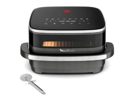 Moulinex Friteuse à Air Surface Easy Fry XL, 2200 W, Double Résistance, Cuisson Uniforme, Large Panier, 10 Programmes Automatiques, Design Compact, Fenêtre de Visualisation, Accessoire Pizza, AL40OM