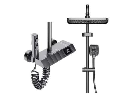 Ensemble de robinets de douche thermostatiques numériques, avec affichage LED, équilibre de pression, corps en cuivre et contrôle de la température de la salle de bain
