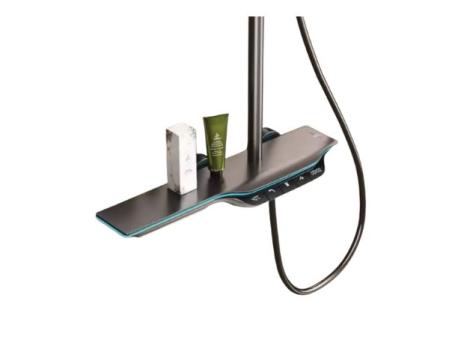 Ensemble de douche thermostatique numérique avec affichage LED et pomme de douche à effet de pluie, système de robinetterie de salle de bains à contrôle intelligent de la température