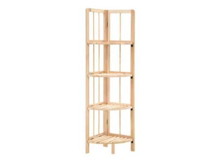 Etagère d'angle en bois de cèdre 28x28x110 cm