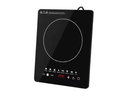 Plaque à induction portable ultra fine de 2 000 W, avec un seul brûleur électrique et écran tactile LED.
