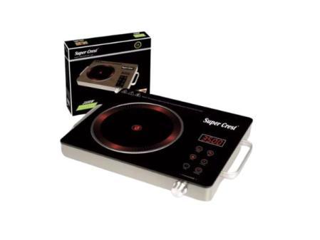 Super Crest Cuisinière à induction intelligente 3500 W, cuisinière électrique tactile en céramique, étanche, température réglable, cuisinière à ondes lumineuses électromagnétiques