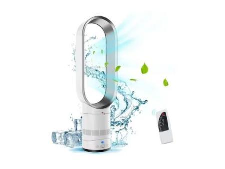 Ventilateur tour sans pales de 16 pouces, ventilateur oscillant à 90°, télécommande, vitesse variable, affichage LED, minuterie de 30 à 120 minutes, 40 W super silencieux, pour chambre et bureau