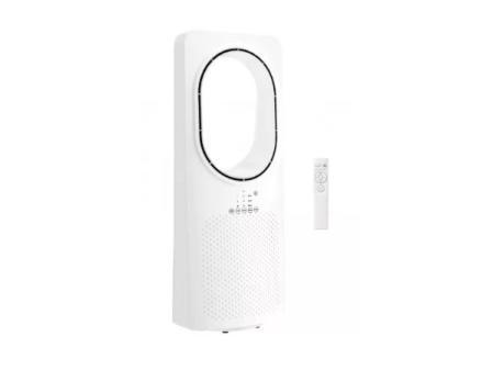 HOMCOM Ventilateur tour silencieux 36 dB, ventilateur sans pales avec télécommande, oscillation 45°, 3 vitesses, 3 modes, minuterie 15 heures, pour chambre à coucher, blanc