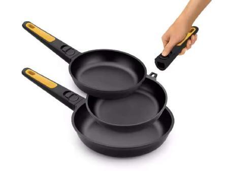 BRA Master – Set de 3 Poêles à Frire en Aluminium Forgé