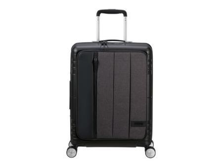 American Tourister Hello Cabin - Spinner S, Bagage à main extensible, 55 cm, 39/45 L, Gris (Melange Grey)