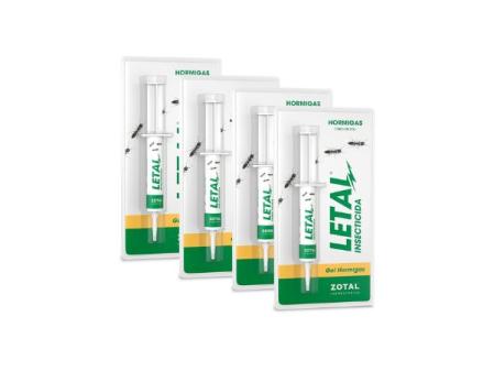 ZOTAL Gel Anti Fourmis - Pack 4 Unités - Insecticide en Seringue à Effet Retardé pour Éliminer Colonies et Nids