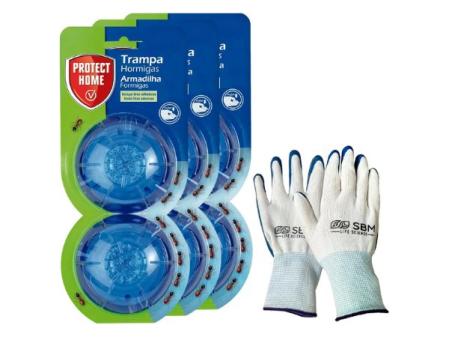 Protect Home Appât à Fourmis en Gel Anti-Fourmis pour intérieur et extérieur, 2 pièges (Lot de 3), Bleu, Taille Unique