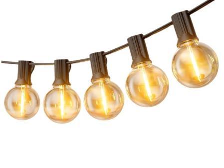 Guirlande Lumineuse Extérieure 15M G40 Guirlandes LED Extérieures Lumineuses Guirlandes Extensibles IP45 Étanche avec E12 LED Blanc Chaud 2700K pour Jardin Patio Café Mariage
