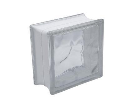 Bloc de verre Basic en nuage transparent, 19 x 19 x 10 cm, 6 pièces