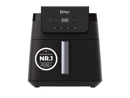 Friteuse à air Ninja, 6,2 l, Sans huile, Tiroir familial, Poignée, Frire à l'air libre, Déshydrater, Chaleur, Numérique, Cuire sans décongélation, Antiadhésif, Passe au lave-vaisselle, Noir, AF170EU