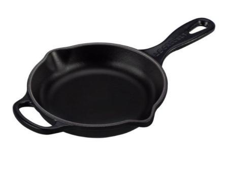 LE CREUSET Poêle ronde en fonte, diamètre 16 cm, Noir Mat, 20182160000422