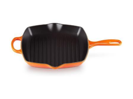 LE CREUSET Poêle grill carrée en fonte, 26 cm, Volcanique, 20183260900422