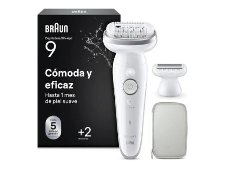 Braun Silk·épil 9 Épilateur électrique pour femme, épilateur corps avec tête pivotante, peigne tondeuse et étui, épile, rase et coupe, utilisation humide et sèche, épilation douce et durable, 9-041