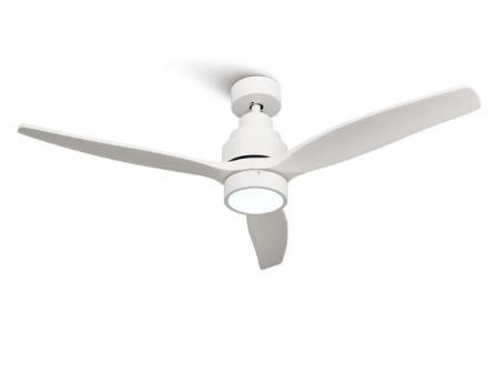 Mellerware - Ventilateur de plafond Brizy Bright avec télécommande | 30W | 6 vitesses | Ultra silencieux | 3 lames 132 de diamètre | Fonction été-hiver | Minuterie | LED | Blanc (Classe d'efficacité énergétique E)