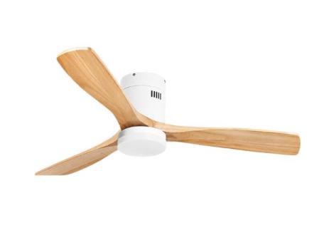 M mimotec - Ventilateur de Plafond Energy avec Lumière LED, Intensité Réglable, Moteur DC Silencieux, Pales Effet Bois Ø132 cm, Télécommande, 6 Vitesses, 3 Températures de Lumière, Minuterie, Été/Hiver