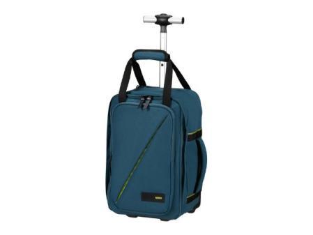 American Tourister Take2Cabin - Sac cabine Ryanair 40 x 25 x 20 cm, 20 L, 1,40 kg, sac à dos à roulettes, bagage à main, sac à dos sous siège pour avion, bleu (Harbor Blue)