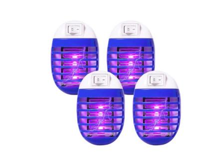 Lampe anti-moustique, pack de 4 tueurs de mouches et de moustiques électriques, lampe anti-moustique d'intérieur, tueur de mouches électronique, illumine et tue les insectes volants