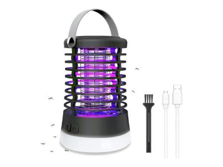 Lampe anti-moustique électrique rechargeable, moustiquaire électrique USB 3 en 1 piège à moustiques 2200 mAh rechargeable étanche, 3 modes IP66 anti-mouches pour intérieur et extérieur