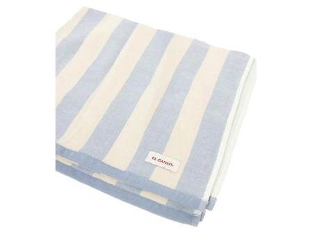 Serviette rayée bleu clair écru El Ganso